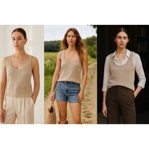 Z Supply Women’s Knit Tank Beige M Clean Girl, Coastal Cowgirl, Light Academia